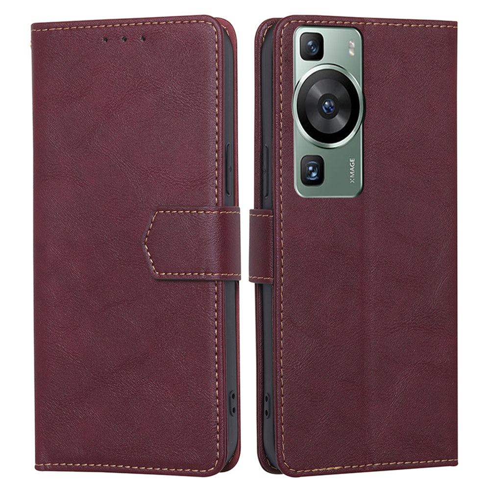 For Huawei P60 / P60 Pro RFID Blocking Wallet Phone Case Cowhide Texture Leather Phone Stand Cover