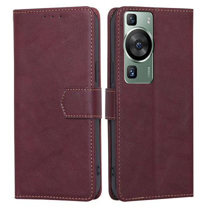 For Huawei P60 / P60 Pro RFID Blocking Wallet Phone Case Cowhide Texture Leather Phone Stand Cover
