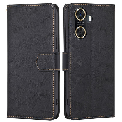 For Huawei Enjoy 60 RFID Blocking Wallet Stand Case Cowhide Texture Leather Phone Cover