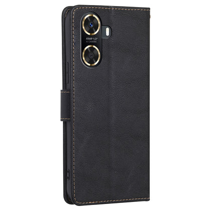 For Huawei Enjoy 60 RFID Blocking Wallet Stand Case Cowhide Texture Leather Phone Cover