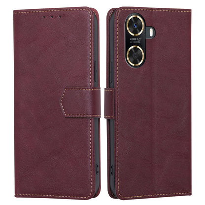 For Huawei Enjoy 60 RFID Blocking Wallet Stand Case Cowhide Texture Leather Phone Cover