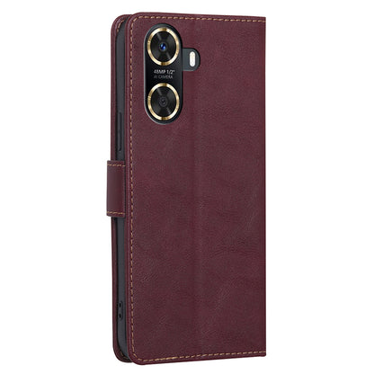 For Huawei Enjoy 60 RFID Blocking Wallet Stand Case Cowhide Texture Leather Phone Cover
