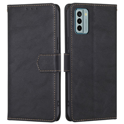 RFID Blocking Phone Case for Nokia G22 , Wallet Stand Cowhide Texture Leather Phone Cover