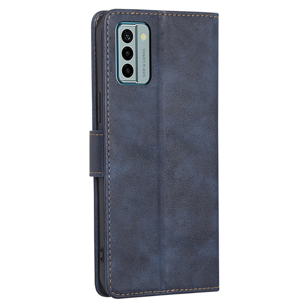 RFID Blocking Phone Case for Nokia G22 , Wallet Stand Cowhide Texture Leather Phone Cover