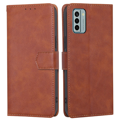 RFID Blocking Phone Case for Nokia G22 , Wallet Stand Cowhide Texture Leather Phone Cover