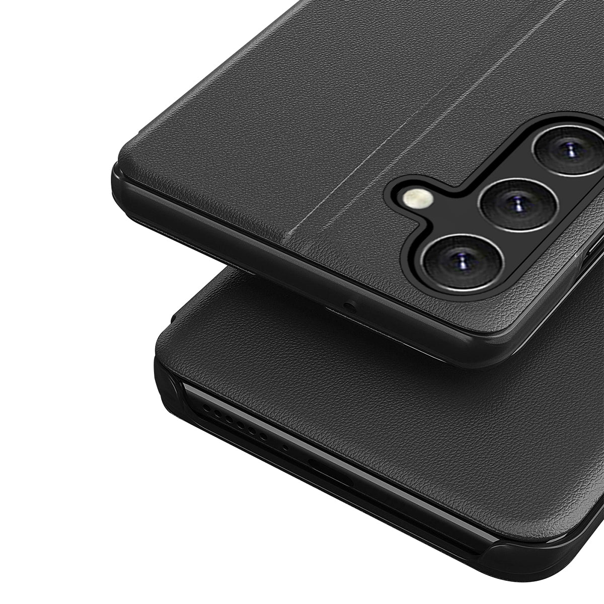 For Samsung Galaxy M14 5G View Window Phone Case PU Leather Phone Stand Cover