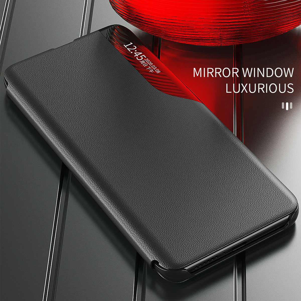 For Samsung Galaxy M14 5G View Window Phone Case PU Leather Phone Stand Cover