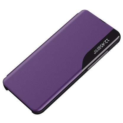 For Samsung Galaxy M14 5G View Window Phone Case PU Leather Phone Stand Cover