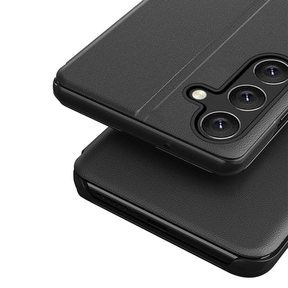 For Samsung Galaxy M14 5G View Window Phone Case PU Leather Phone Stand Cover