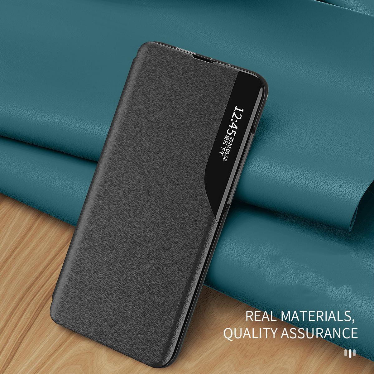 For Samsung Galaxy M14 5G View Window Phone Case PU Leather Phone Stand Cover