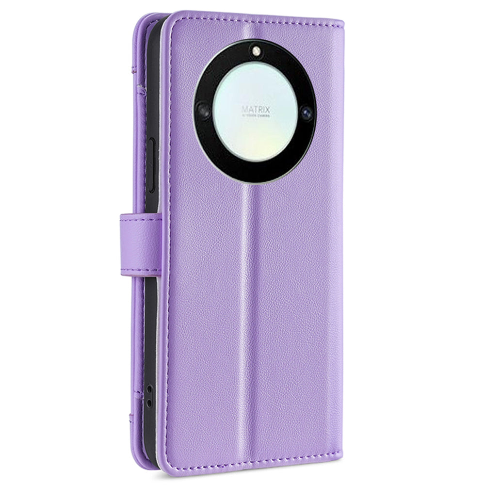 For Honor X40 5G / X9a 5G / Magic5 Lite 5G Leather Wallet Cover Zipper Pocket Phone Stand Case with 2 Straps