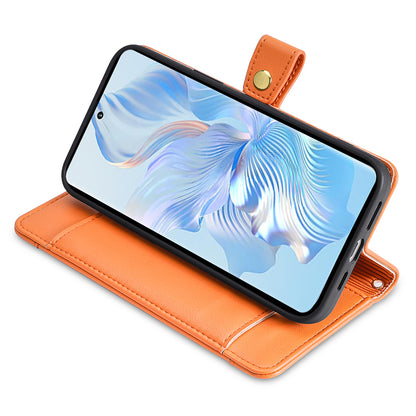 For Honor X40 5G / X9a 5G / Magic5 Lite 5G Leather Wallet Cover Zipper Pocket Phone Stand Case with 2 Straps
