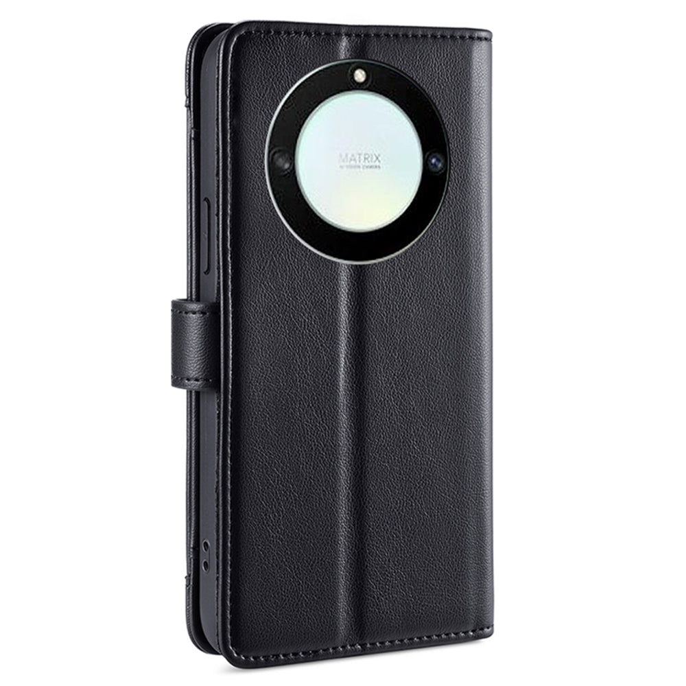 For Honor X40 5G / X9a 5G / Magic5 Lite 5G Leather Wallet Cover Zipper Pocket Phone Stand Case with 2 Straps