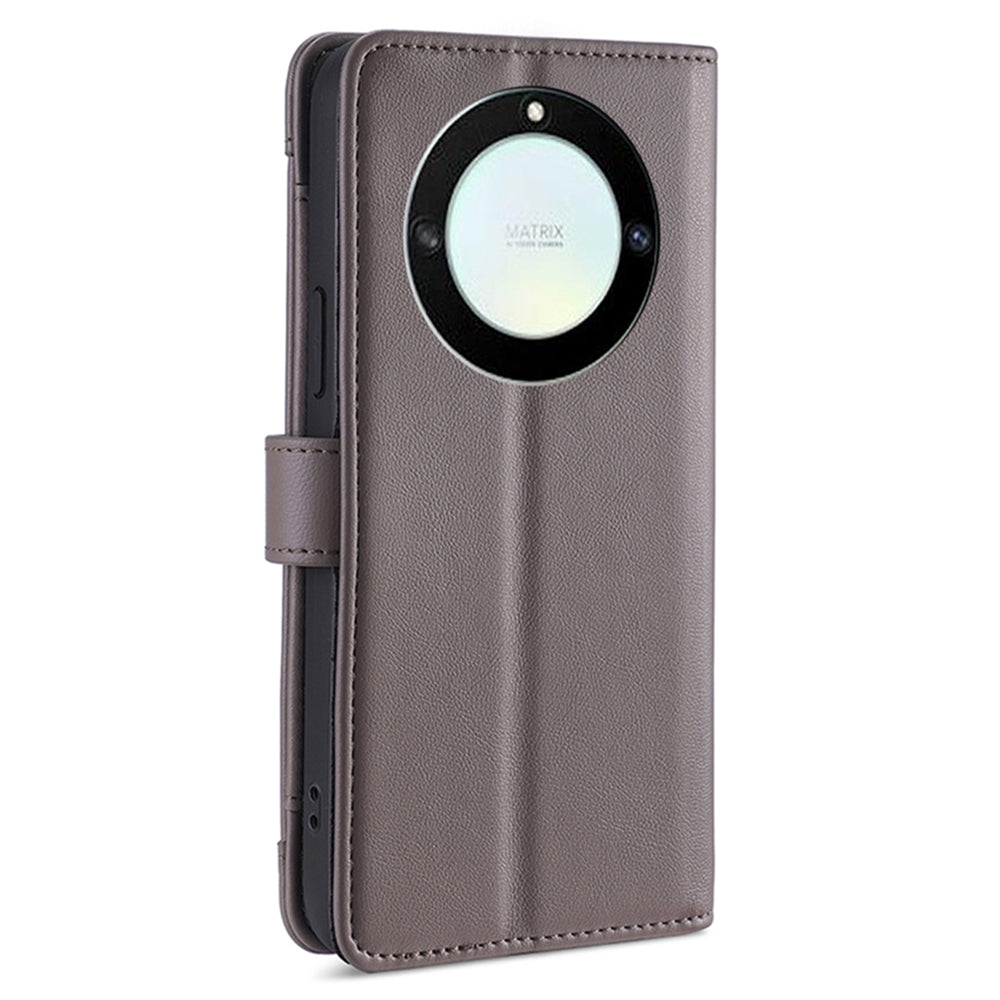 For Honor X40 5G / X9a 5G / Magic5 Lite 5G Leather Wallet Cover Zipper Pocket Phone Stand Case with 2 Straps
