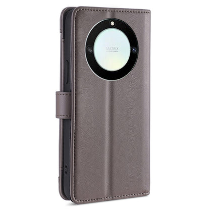 For Honor X40 5G / X9a 5G / Magic5 Lite 5G Leather Wallet Cover Zipper Pocket Phone Stand Case with 2 Straps