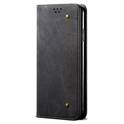 For Huawei nova 11 Wallet Stand Phone Case PU Leather Jeans Cloth Texture Phone Cover