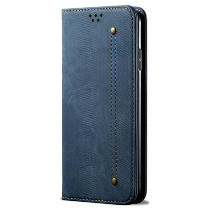 For Huawei nova 11 Wallet Stand Phone Case PU Leather Jeans Cloth Texture Phone Cover