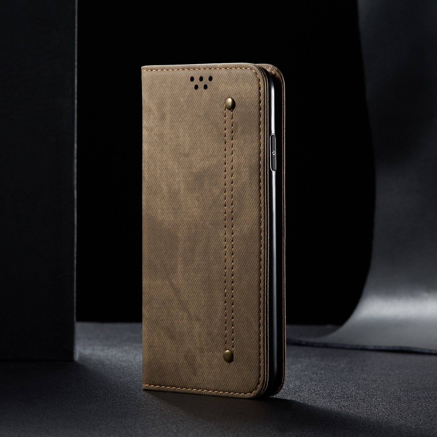 For Huawei nova 11 Wallet Stand Phone Case PU Leather Jeans Cloth Texture Phone Cover