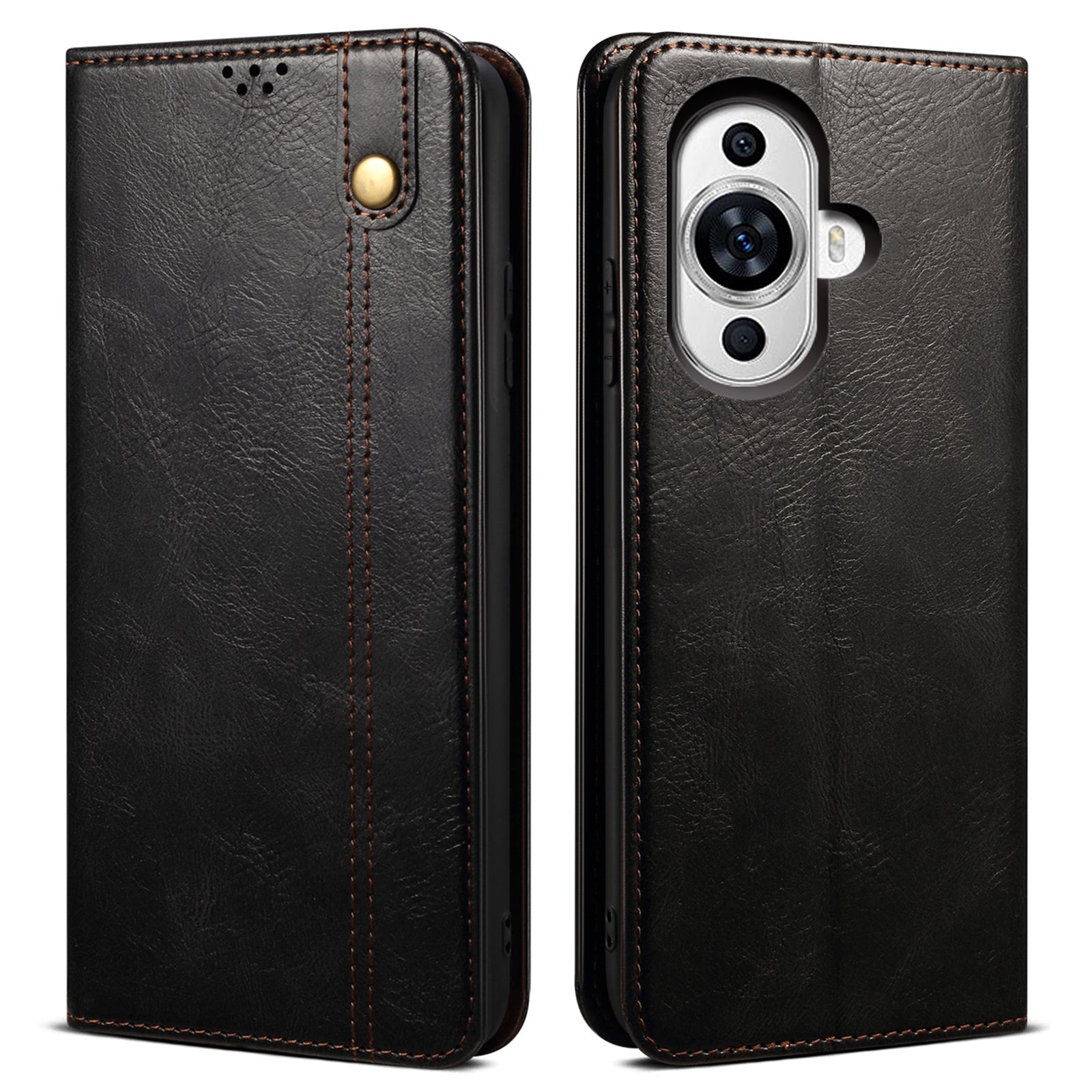 For Huawei nova 11 Pro / nova 11 Ultra Waxy Crazy Horse Texture Phone Cover Stand Wallet PU Leather Cell Phone Case
