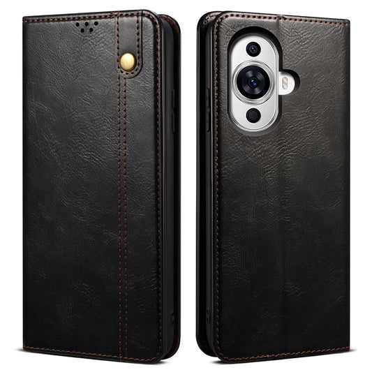For Huawei nova 11 Pro / nova 11 Ultra Waxy Crazy Horse Texture Phone Cover Stand Wallet PU Leather Cell Phone Case