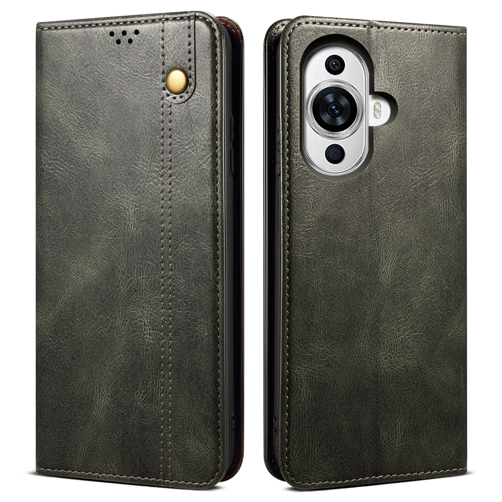 For Huawei nova 11 Pro / nova 11 Ultra Waxy Crazy Horse Texture Phone Cover Stand Wallet PU Leather Cell Phone Case