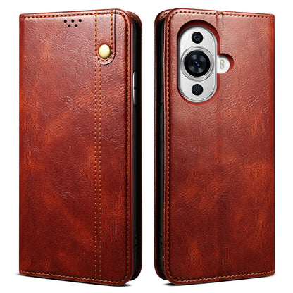 For Huawei nova 11 Pro / nova 11 Ultra Waxy Crazy Horse Texture Phone Cover Stand Wallet PU Leather Cell Phone Case