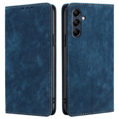 Textured Phone Cover for Samsung Galaxy M14 5G , Stand RFID Blocking Wallet Magnetic Leather Flip Case