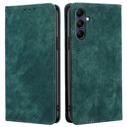 Textured Phone Cover for Samsung Galaxy M14 5G , Stand RFID Blocking Wallet Magnetic Leather Flip Case