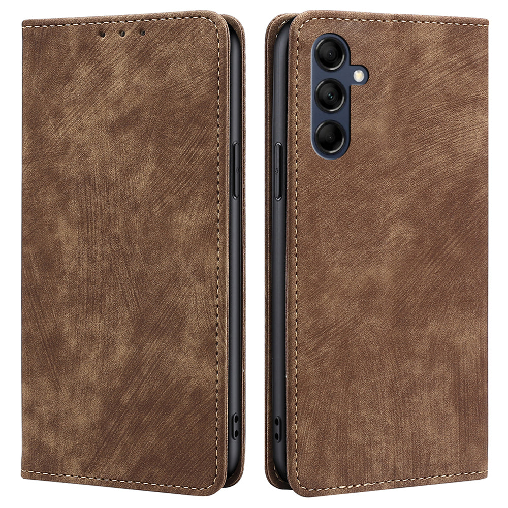 Textured Phone Cover for Samsung Galaxy M14 5G , Stand RFID Blocking Wallet Magnetic Leather Flip Case