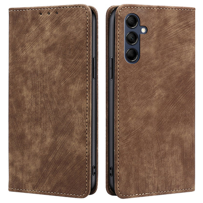 Textured Phone Cover for Samsung Galaxy M14 5G , Stand RFID Blocking Wallet Magnetic Leather Flip Case