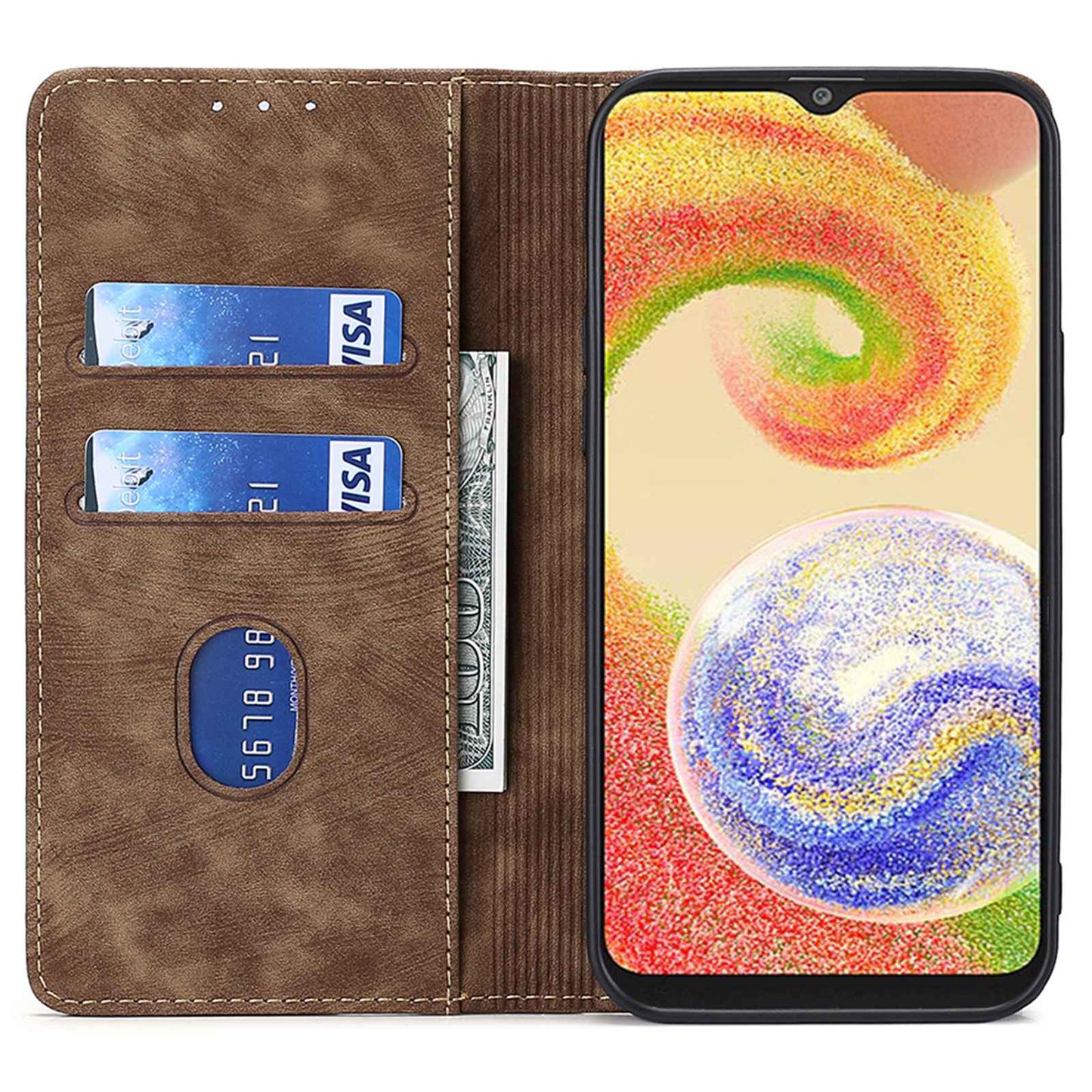 Textured Phone Cover for Samsung Galaxy M14 5G , Stand RFID Blocking Wallet Magnetic Leather Flip Case