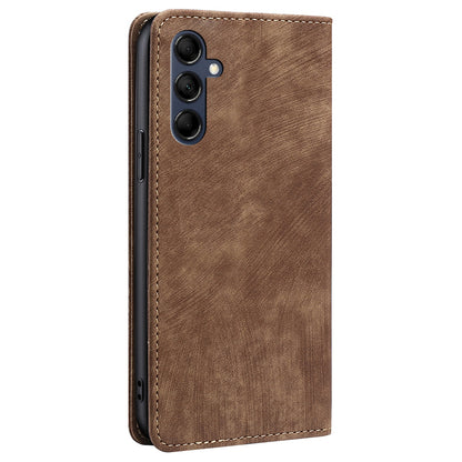 Textured Phone Cover for Samsung Galaxy M14 5G , Stand RFID Blocking Wallet Magnetic Leather Flip Case