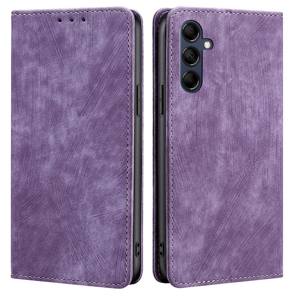 Textured Phone Cover for Samsung Galaxy M14 5G , Stand RFID Blocking Wallet Magnetic Leather Flip Case