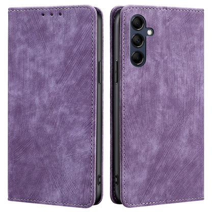 Textured Phone Cover for Samsung Galaxy M14 5G , Stand RFID Blocking Wallet Magnetic Leather Flip Case