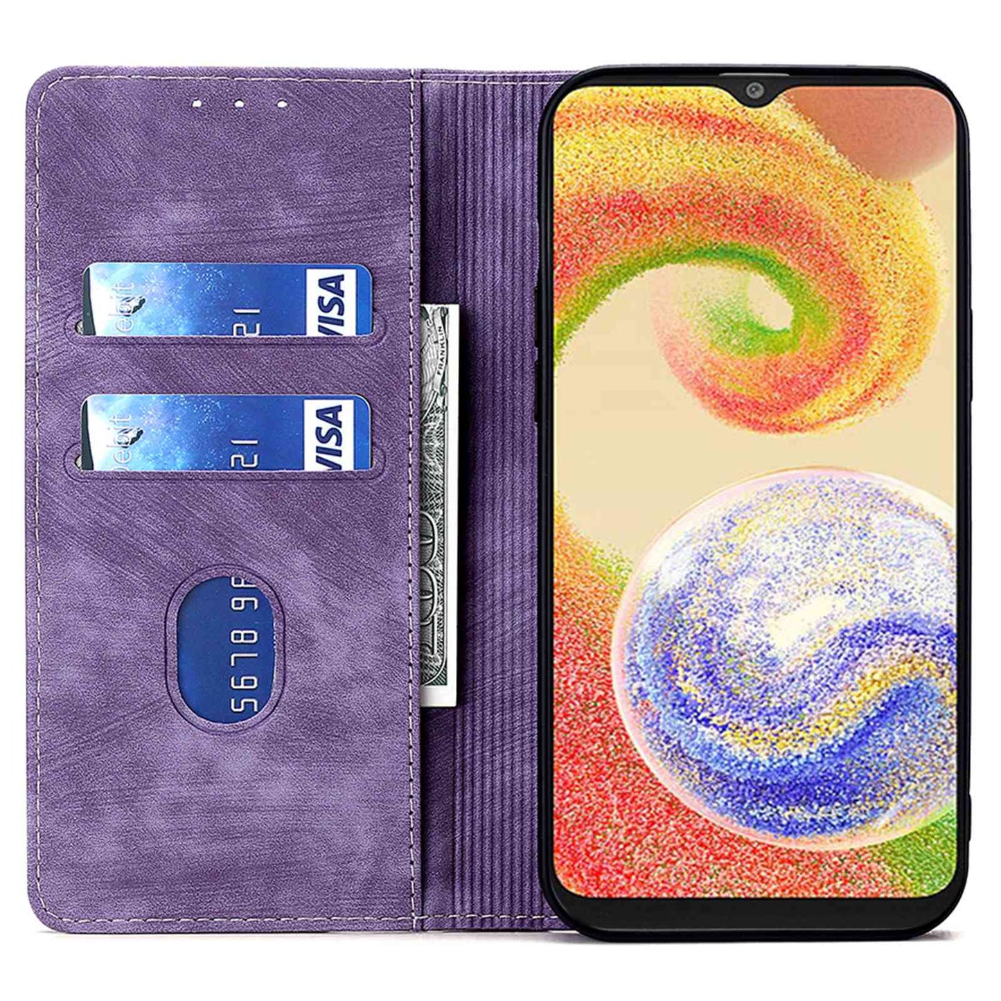 Textured Phone Cover for Samsung Galaxy M14 5G , Stand RFID Blocking Wallet Magnetic Leather Flip Case