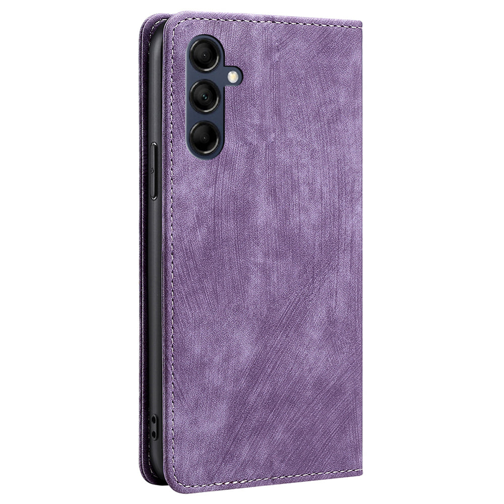 Textured Phone Cover for Samsung Galaxy M14 5G , Stand RFID Blocking Wallet Magnetic Leather Flip Case
