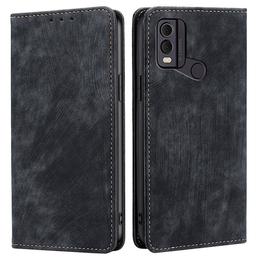 Textured Phone Cover for Nokia C22 RFID Blocking Shockproof Wallet Magnetic Leather Flip Stand Case