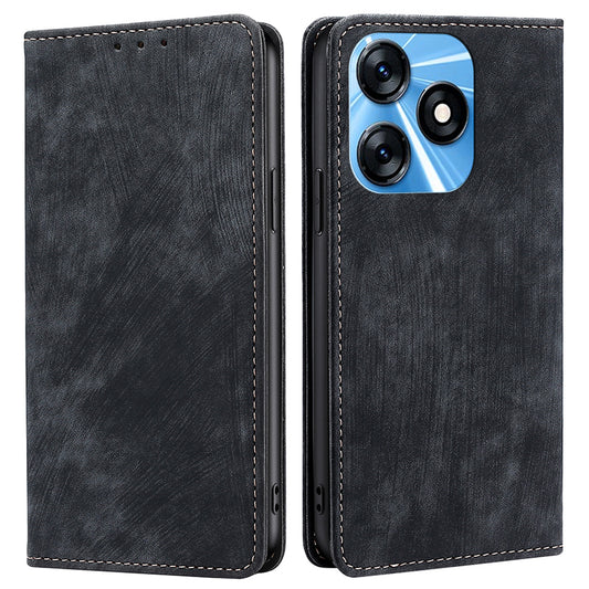 RFID Blocking Cover for Tecno Spark 10 4G Shell with Stand Wallet PU Leather Bump Proof Cellphone Case