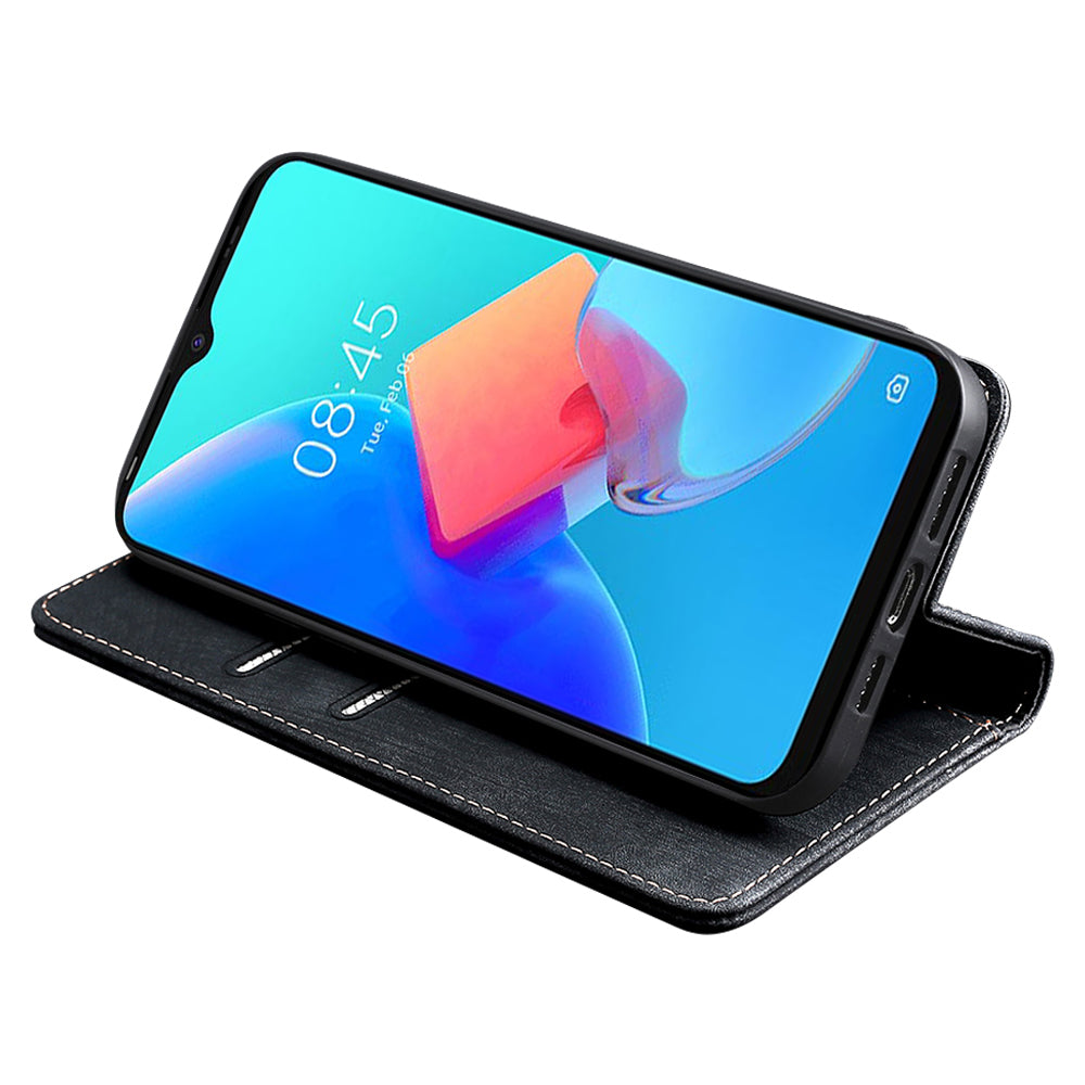 RFID Blocking Cover for Tecno Spark 10 4G Shell with Stand Wallet PU Leather Bump Proof Cellphone Case