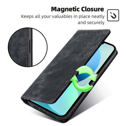RFID Blocking Cover for Tecno Spark 10 4G Shell with Stand Wallet PU Leather Bump Proof Cellphone Case