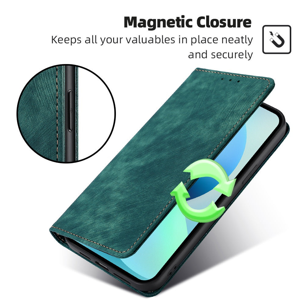 RFID Blocking Cover for Tecno Spark 10 4G Shell with Stand Wallet PU Leather Bump Proof Cellphone Case