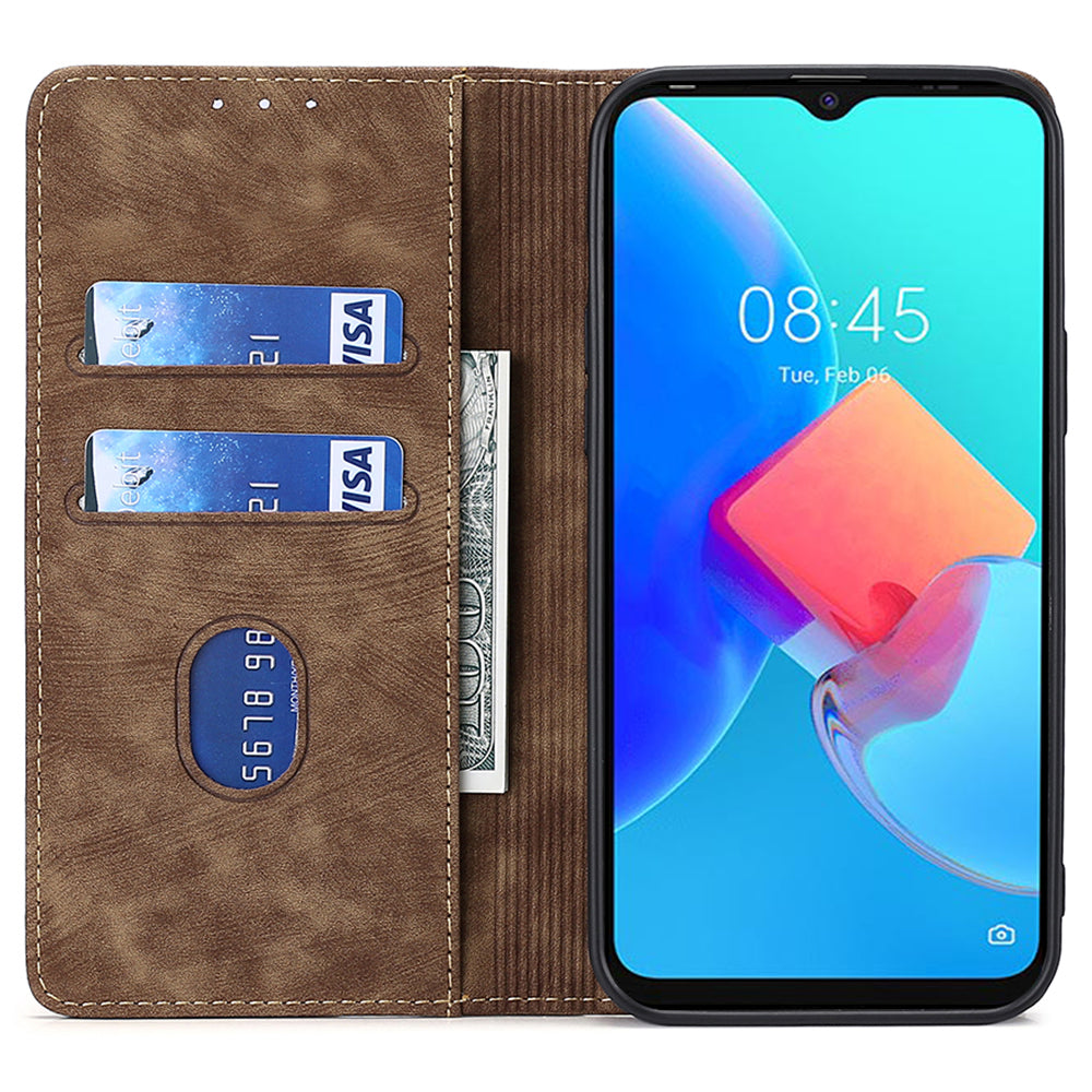 RFID Blocking Cover for Tecno Spark 10 4G Shell with Stand Wallet PU Leather Bump Proof Cellphone Case