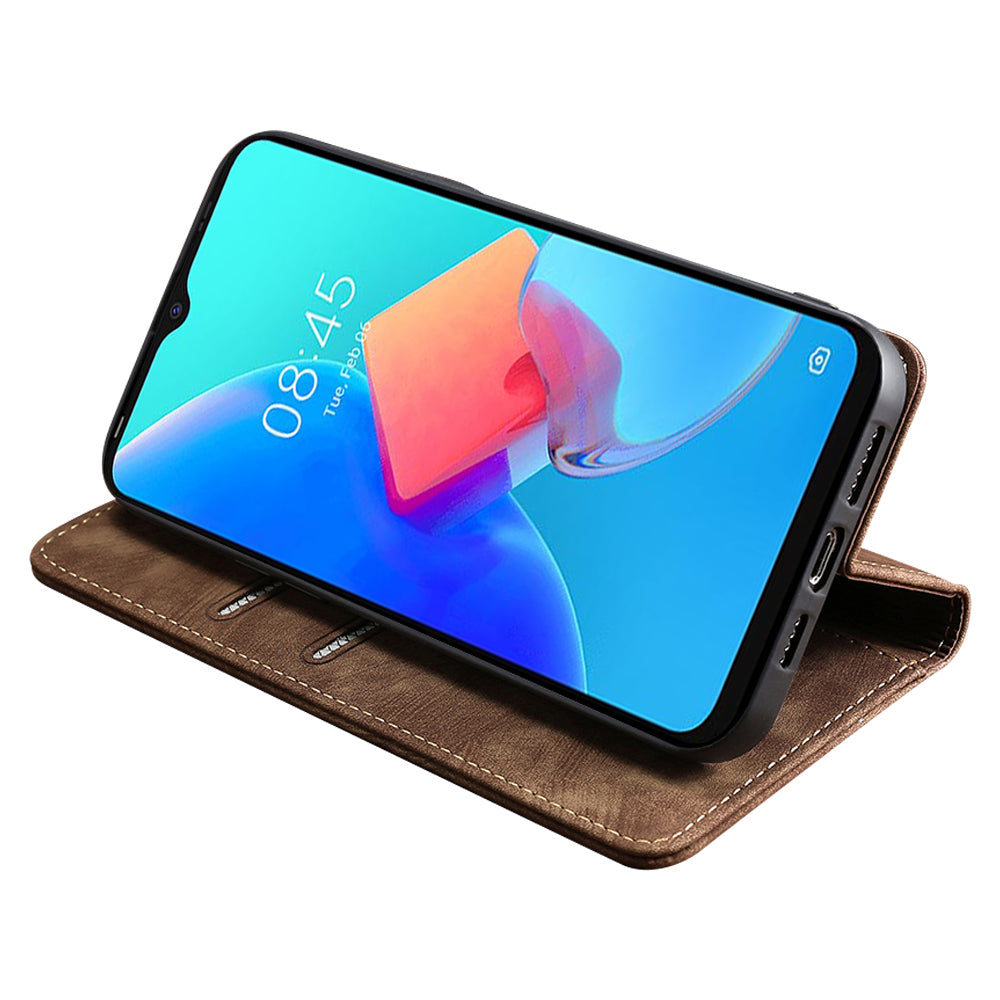 RFID Blocking Cover for Tecno Spark 10 4G Shell with Stand Wallet PU Leather Bump Proof Cellphone Case
