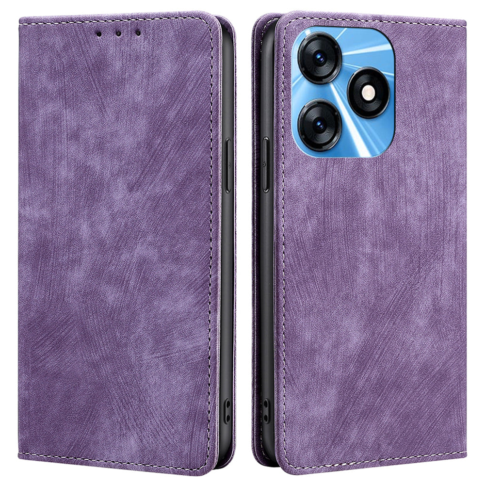 RFID Blocking Cover for Tecno Spark 10 4G Shell with Stand Wallet PU Leather Bump Proof Cellphone Case