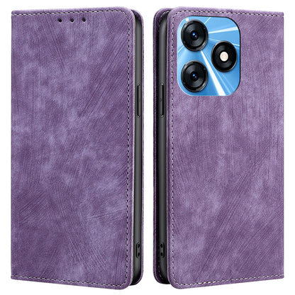 RFID Blocking Cover for Tecno Spark 10 4G Shell with Stand Wallet PU Leather Bump Proof Cellphone Case