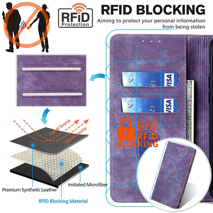 RFID Blocking Cover for Tecno Spark 10 4G Shell with Stand Wallet PU Leather Bump Proof Cellphone Case