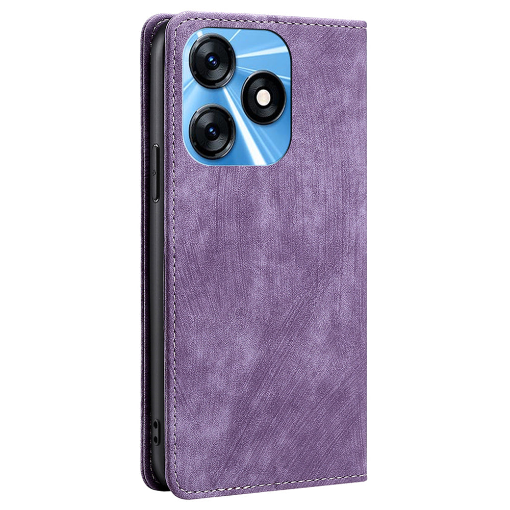 RFID Blocking Cover for Tecno Spark 10 4G Shell with Stand Wallet PU Leather Bump Proof Cellphone Case