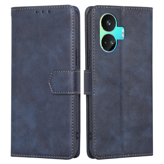 For Realme GT Neo5 SE 5G Stand Cowhide Texture Phone Wallet Case PU Leather RFID Blocking Phone Cover