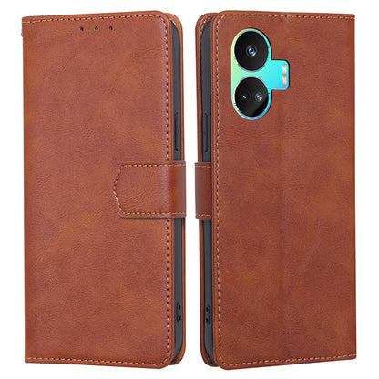 For Realme GT Neo5 SE 5G Stand Cowhide Texture Phone Wallet Case PU Leather RFID Blocking Phone Cover