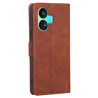 For Realme GT Neo5 SE 5G Stand Cowhide Texture Phone Wallet Case PU Leather RFID Blocking Phone Cover